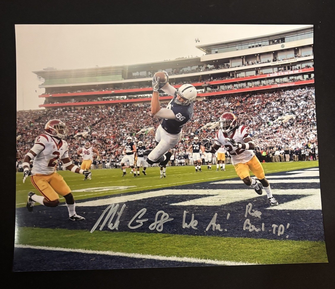 Penn State Mike Gesicki Rose Bowl Original Autographed and Inscribed 8x10 Photo