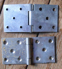 Neuwertig-Gerollte Scharniere 11 cm x 5,5 cm Kantige Silber Verzinkt