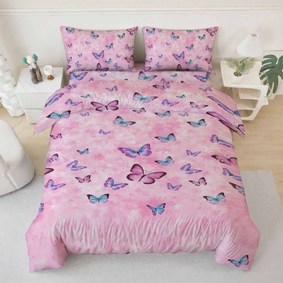 3D Colorful Butterfly Theme Quilt Cover Set Bedding Sets Pillowcases 131
