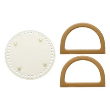 Bag Bases for Crochet 5.9" x 5.9" Round Bag Bottom Shaper Handle White