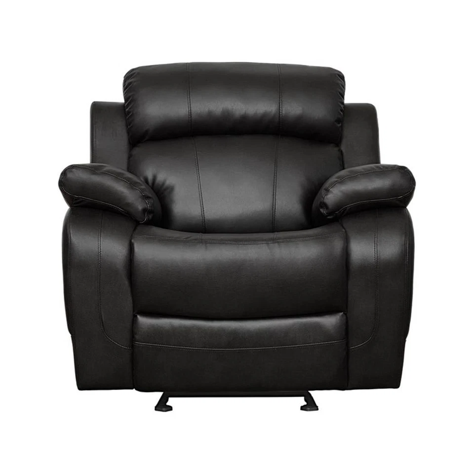 Lexicon Marille Traditional Faux Leather Glider Reclining Chair in Black - Image 4 of 4