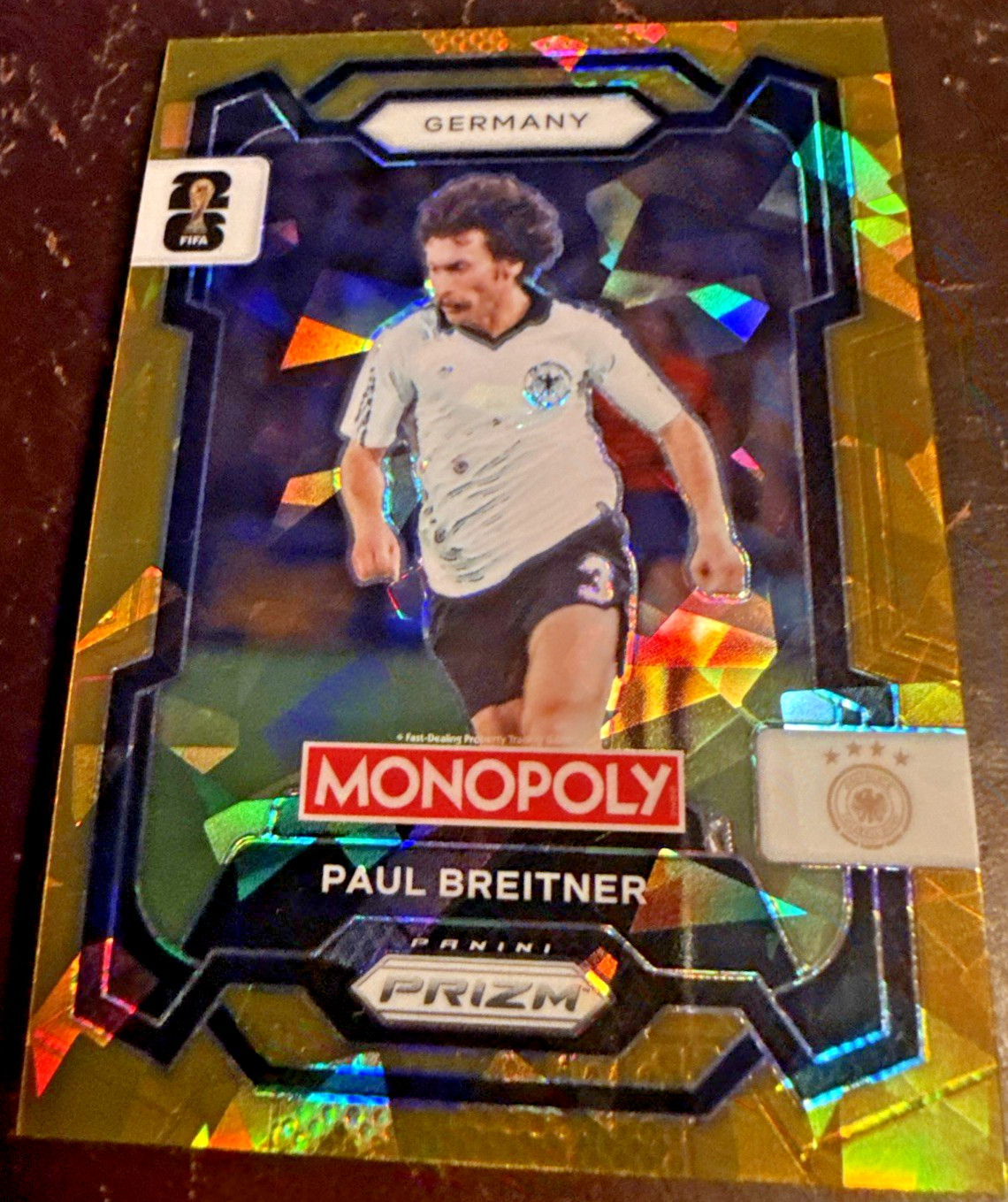 2026 Panini Prizm Paul Breitner Monopoly FIFA World Cup Gold Ice #63 Germany