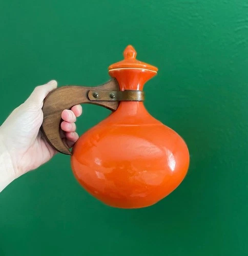 Orange Ceramic Bauer Pottery Pitcher