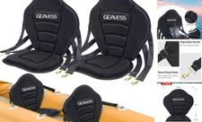 Kayak Seat, Universal Adjustable Kayak Seat with Back Support, 2 Pack Black