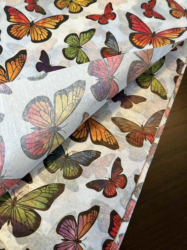 MONARCH BUTTERFLY Design Tissue Paper Sheets Choose Size & Package Amount - Image 4 of 4