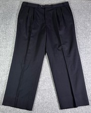 VTG RALPH LAUREN CHAPS Mens 38x28 Super 100’s Wool Pleated Navy Blue Men's Pants