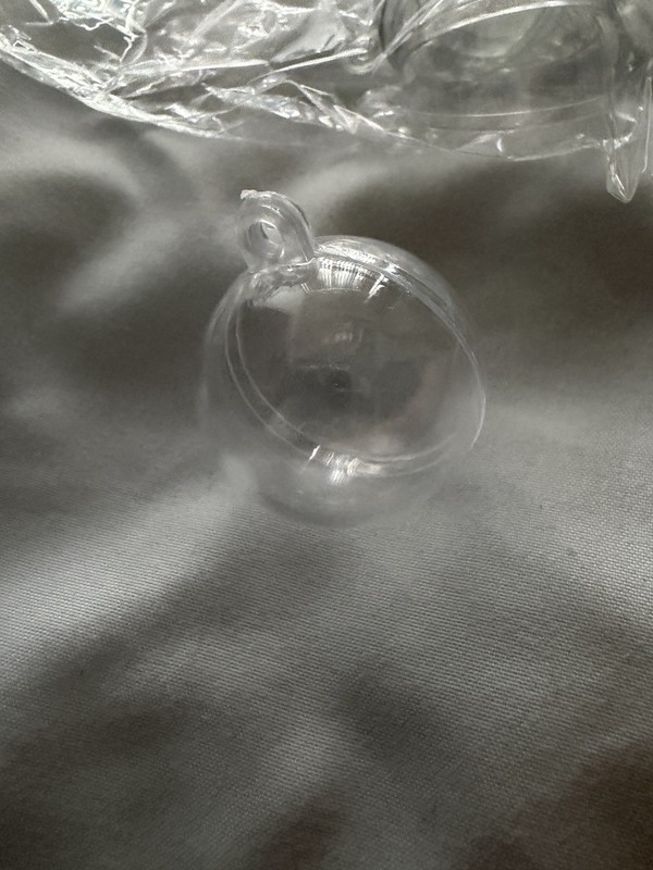 Clear Plastic Fillable Round Bauble Ornaments, Hanging Reusable, (Smallest size)
