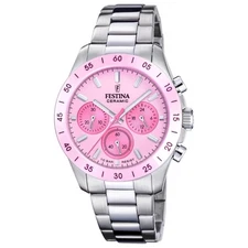 FESTINA F20693/2 Unisex Chronograph S/Steel Case & Bracelet Ceramic Bezel Watch