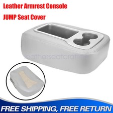 For Gmc Sierra 1500 2007-2012 2013 Gray Leather Armrest Console Jump Seat Cover