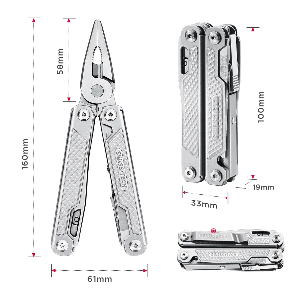 Multifunktionszange aus Edelstahl 17-IN-1 Faltbares Mulitool Multifunktion mi... - Bild 3 von 4