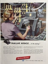 Western Electric Bell System Assembly Telephone Miracle Lab VTG Print Ad 1950