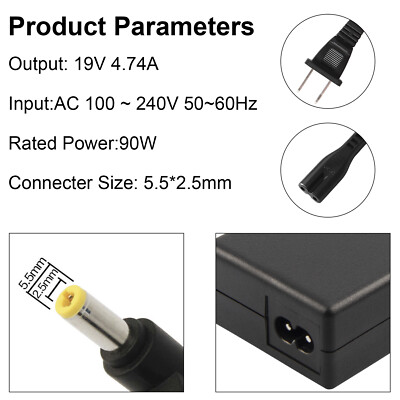 90W Universal AC Adapter Charger for Toshiba Satellite C875 C50