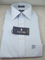 Stafford Broadcloth Reg Fit Cotton Dress Shirt,14 1/2 34/35 Ox. Blue Banker Stafford Broadcloth Reg Fit Cotton Dress Shirt,14 1/2 34/35 Ox. Blue Banker