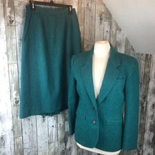 The Villager jacket and skirt suit 12 teal vintage wool
