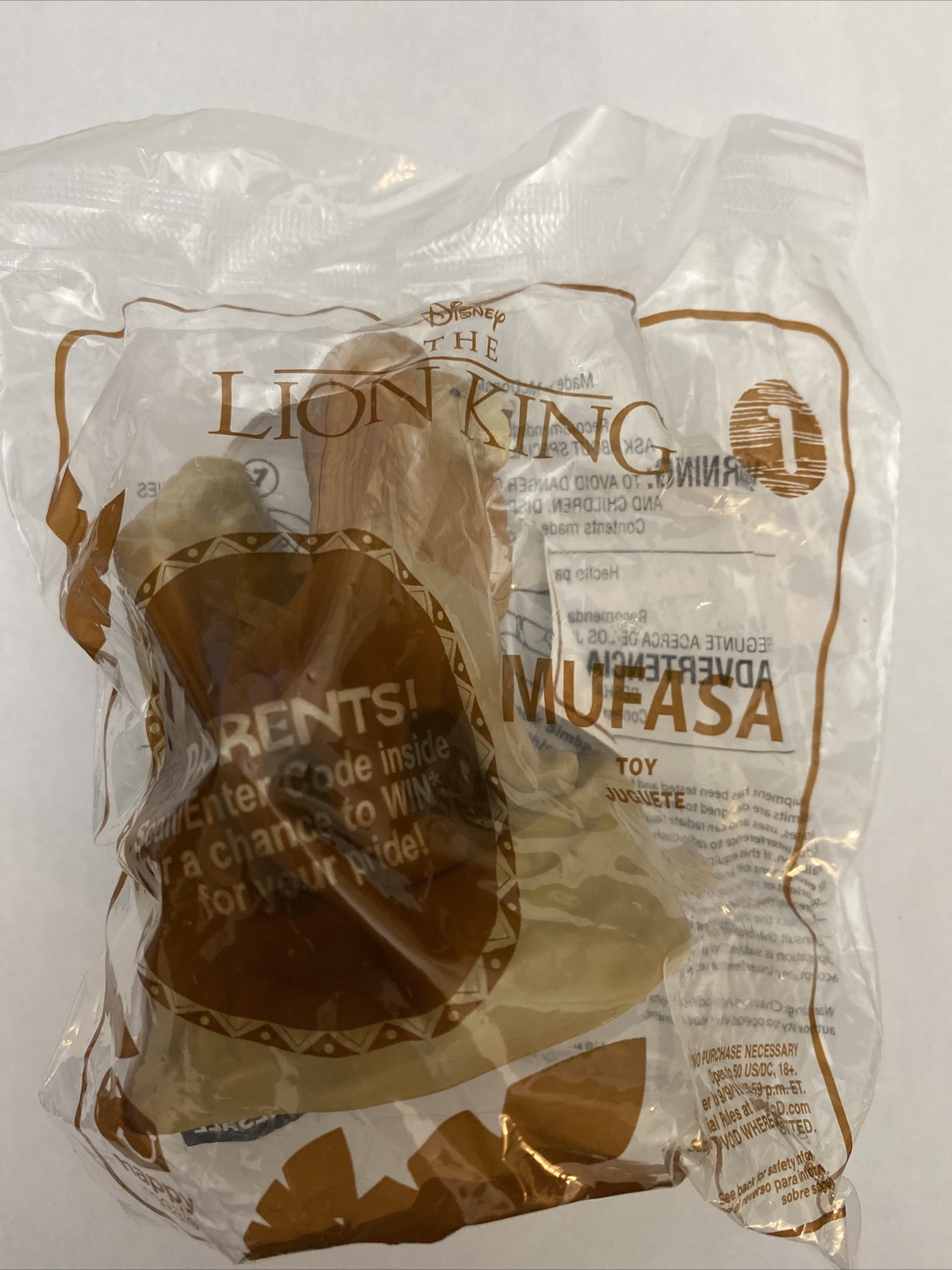 The Lion King 2019 McDonald's Happy Meal Toy # 1 Mufasa Disney NEW