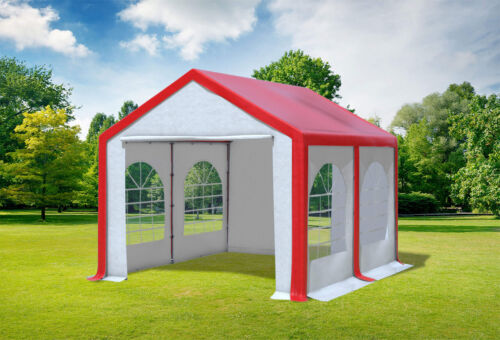 Partyzelt 3x4m Rot Weiß PVC Festzelt Pavillon wasserdicht Profi Modular Event - Bild 1 von 12