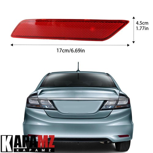 Par de luces de freno reflector parachoques trasero para sedán Honda Civic 2013 2014 2015 nuevo - Imagen 5 de 10