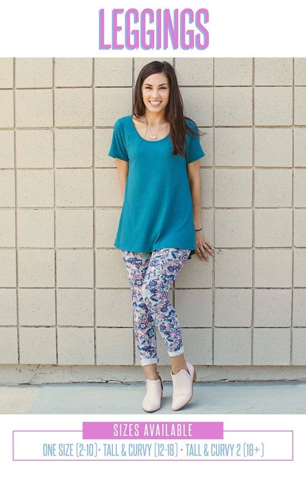 NWT LuLaRoe OS Leggings Purple w/ Pink & Orange Fruit Design - One Size - Image 4 of 4