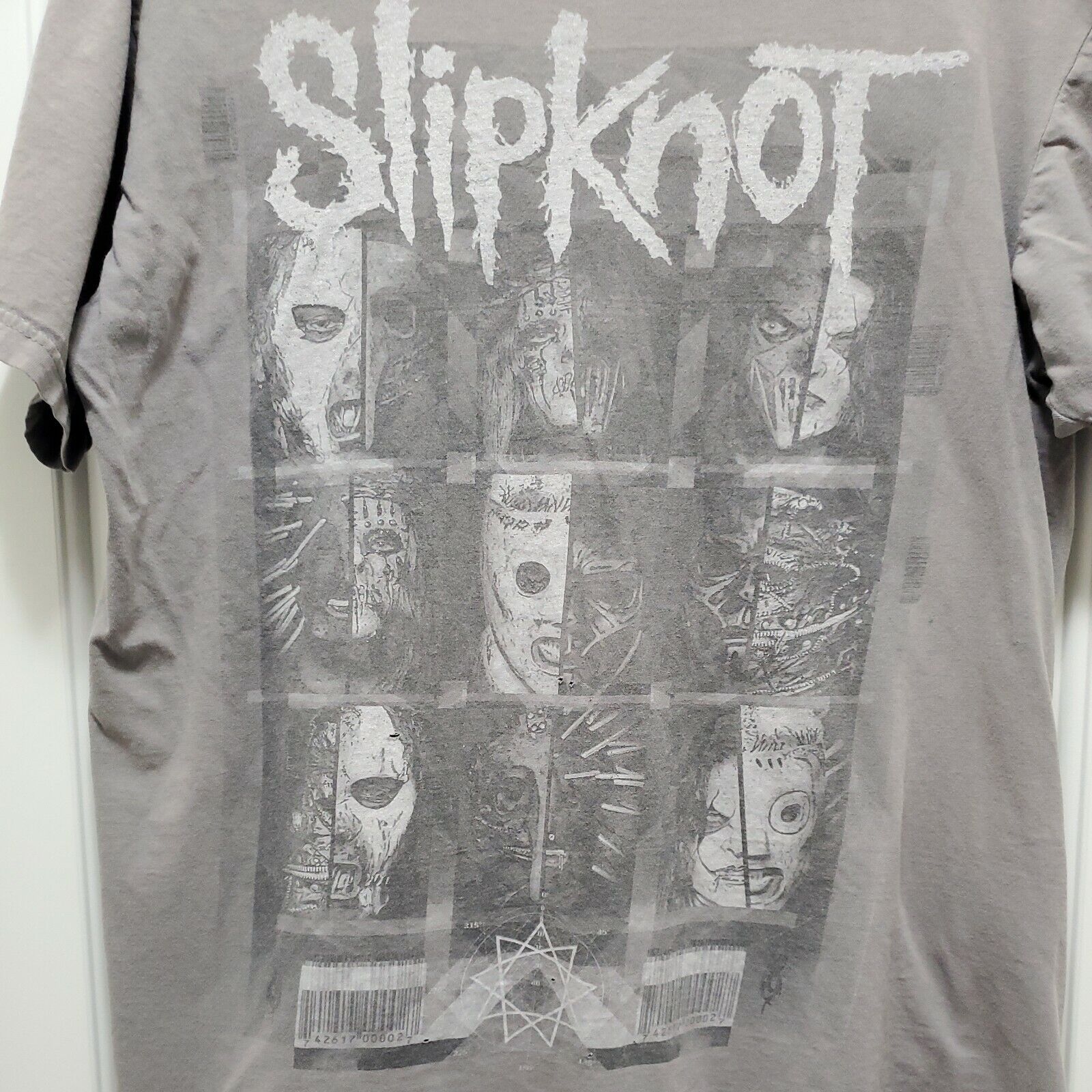 Slipknot Vintage 90's T Shirt Metal Music Gray Do… - image 1