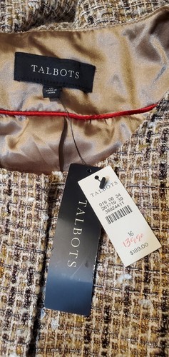 Talbots 16 Boucle Tweed Sparkle Metallic Zip Jacket NWT - Picture 4 of 5