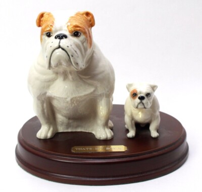 John Beswick French Bulldog Dog Figurine Father Son 