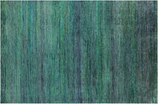 Green Super Savannah Gabbeh Wool & Silk Handmade Rug 6' 1" X 9' 3" - Q22202