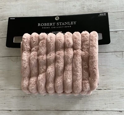 Robert Stanley Dusty Rose Pink Faux Fur Table Runner Soft Plush 72" X 12.75"