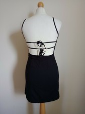 Urban Outfitters Brand New Black Strappy Tie Back Slit Thigh Mini Dress Size S