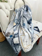 Pure Twill Silk Wrap Square Scarf Closet Print Hijab Head Neck Kerchief 35"