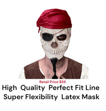 Pirate Skull Halloween Cosplay Latex Mask by Ghoulish Productions