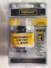Defiant Deadbolt Keyed 1 Side Satin Nickel Finish 888 281  17139  888281 NEW