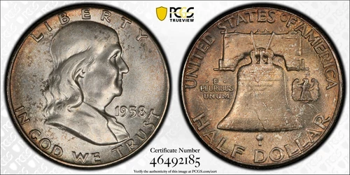 1958 Franklin Half Dollar PCGS MS65