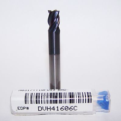 1/4'' CARBIDE END MILL 4 FLUTE COATED FOR STEEL, TITANIUM DESTINY TOOL DVH41606C