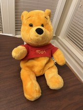 Disney Winnie The Pooh Bear Plush Backpack Adjustable Strap Zip Bag Pouch STAINS