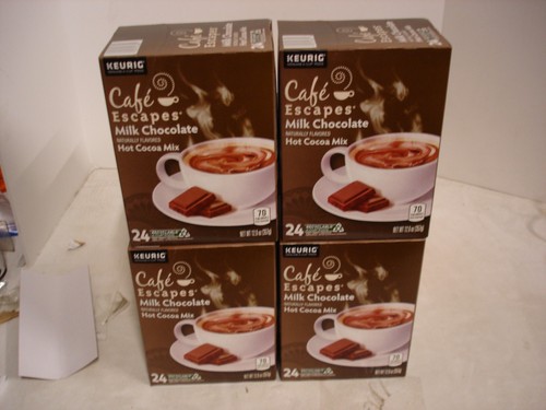 4 BOXES OF 24 96 TOTAL Café Escapes Milk Chocolate Hot Cocoa Keurig K-Cup Pods