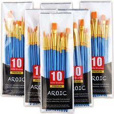"Ultimate Artist Brush Set: 60 High-Quality Nylon Hair Brushes for Oil, Watercol