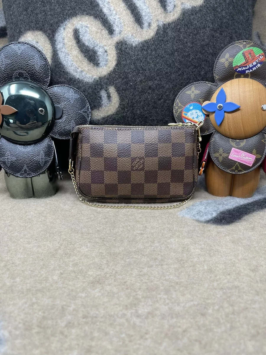 Authentic Louis Vuitton Mini Pochette Accessoires Damier Ebene