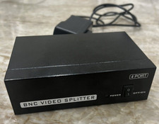 4-Port 1 Input 4 Output BNC Video Splitter Box Coaxial Distributor Amp