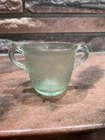 Depression Glass Two-Handled Cup With Strawberry Design