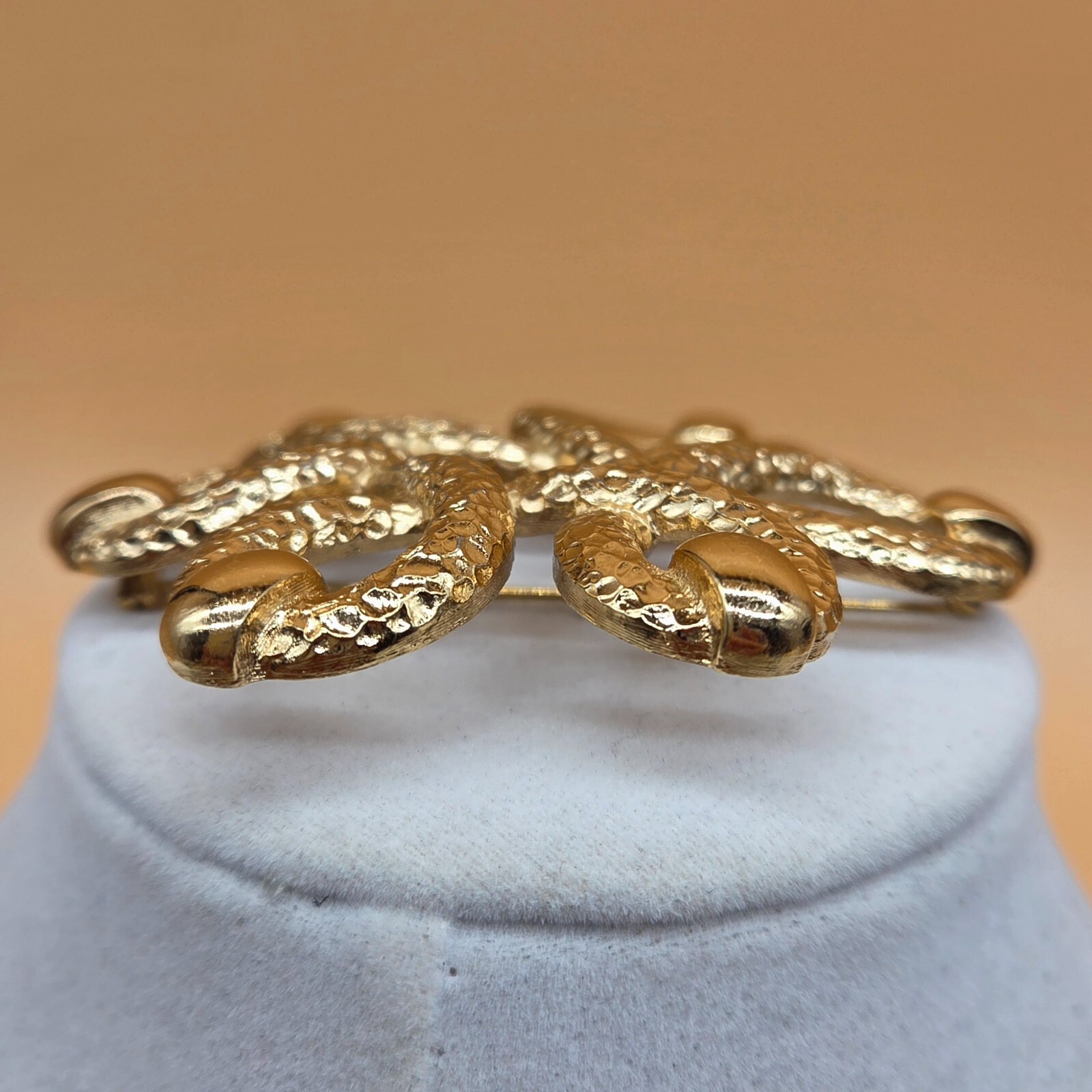 Monet Hammered Texture Runway Statement Large Gol… - image 6