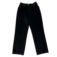 St. John Sport by Marie Grey Black High Rise Velour Ankle Pants 8