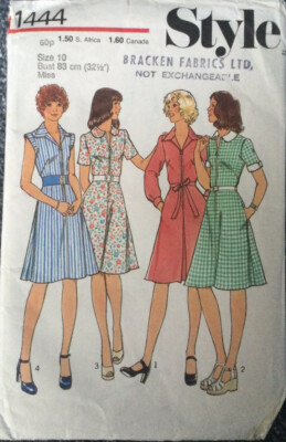 Vintage 80er 90er Jahre Stil Schnittmuster Kleid in 4 Versionen Größe 10