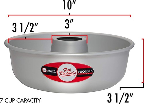 Fat Daddios Anodized Aluminum, Ring Mold Pan, 10 in Diameter Top x 3 1/2 in Deep - Picture 2 of 5