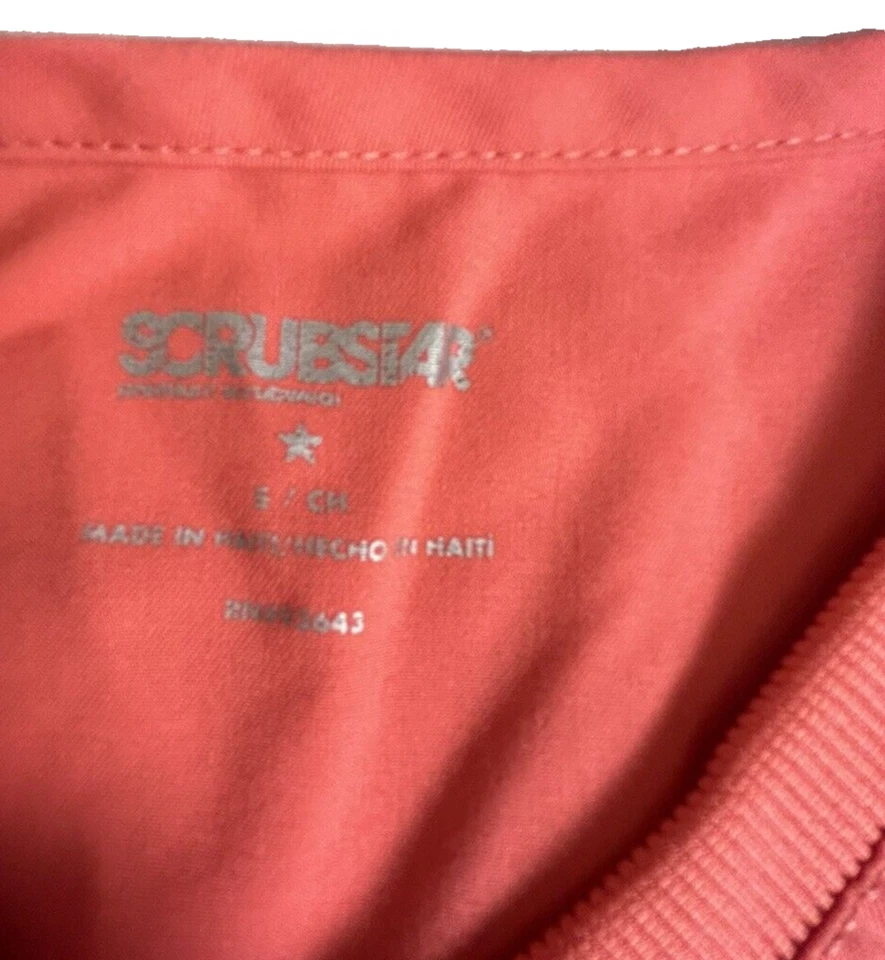 Blusa Médica Scrubstar Premium Para Mujer Naranja Simulado Envolvente, Talla Pequeña-401 Foto 3 de 4