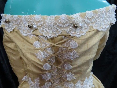 Bespoke Mode Occasional pale gold off shoulder jacket & skirt UK 16 - Picture 15 of 23