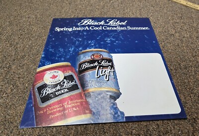Vintage Carling Black Label Beer Cardboard Stand Up Advertising Beer Sign Bar
