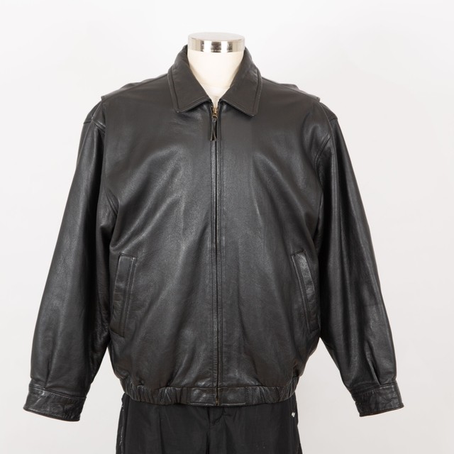 Mens St. JOHN’S BAY Pebble Grain Leather Jacket Size XL Insulated