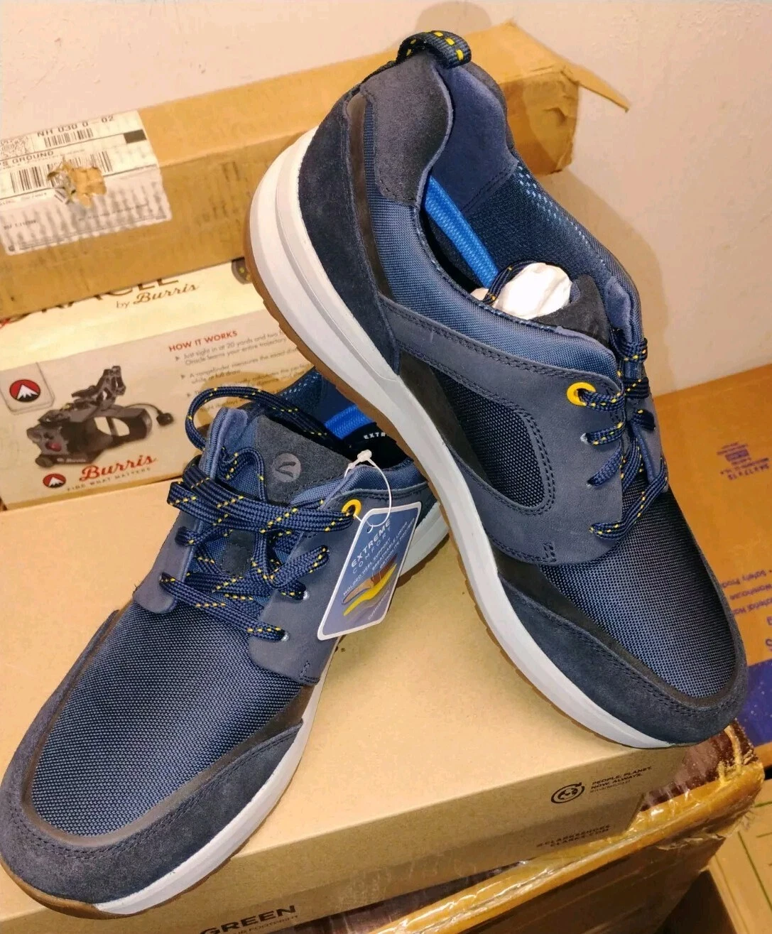 Scarpe da passeggio Clarks Wellman Trail AP Oxford blu navy scamosciate taglia 10 5 M