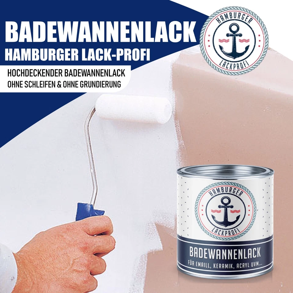 2K Badewannenlack GLÄNZEND Weiß Badewannenbeschichtung SET Duschtassenlack HLP - Bild 2 von 4