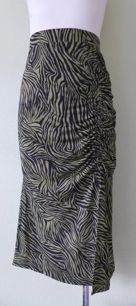 Zebra print midi clearance skirt